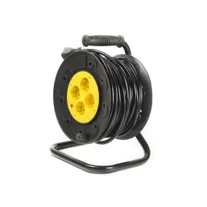Подовжувач на котушці PowerPlant 30 м, 3x1.5мм2, 10А, 4 розетки (JY-2002/30) (PPRA10M300S4)