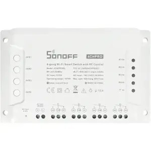 Умный 4-канальный переключатель Wi-Fi Sonoff с управлением RF433MHz (4CHPROR3)