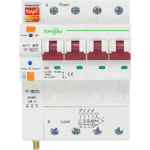 Розумний 4-полюсний перемикач TUYA Wi-Fi, RS485, 63A (HS082260)