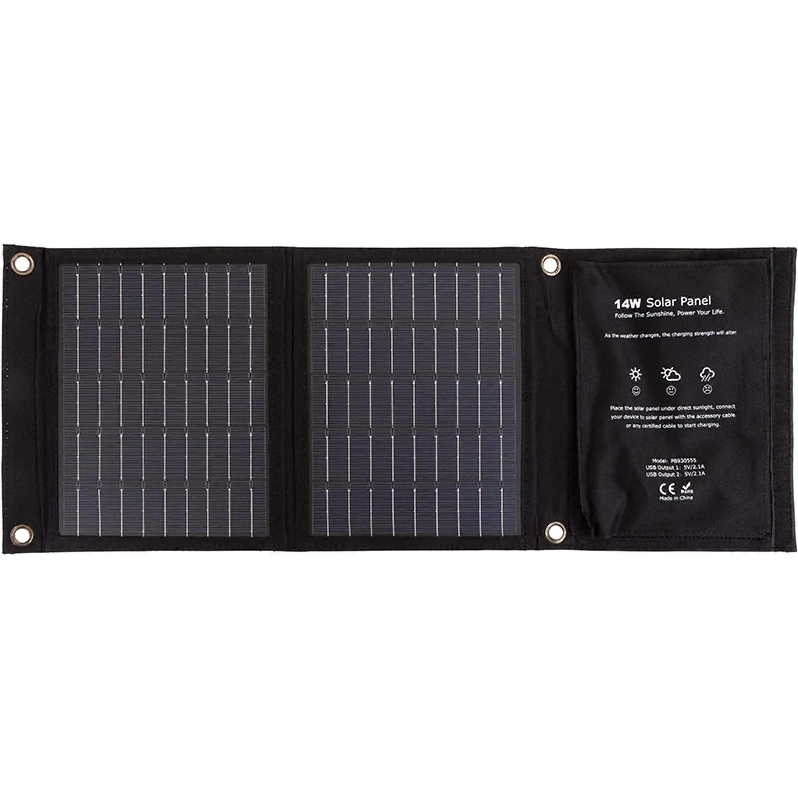 Солнечная панель PowerPlant 14W, 2xUSB-A UA
