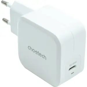 СЗУ Choetech GaN USB Type-C 45W, PD, QC, PPS (PD8007)