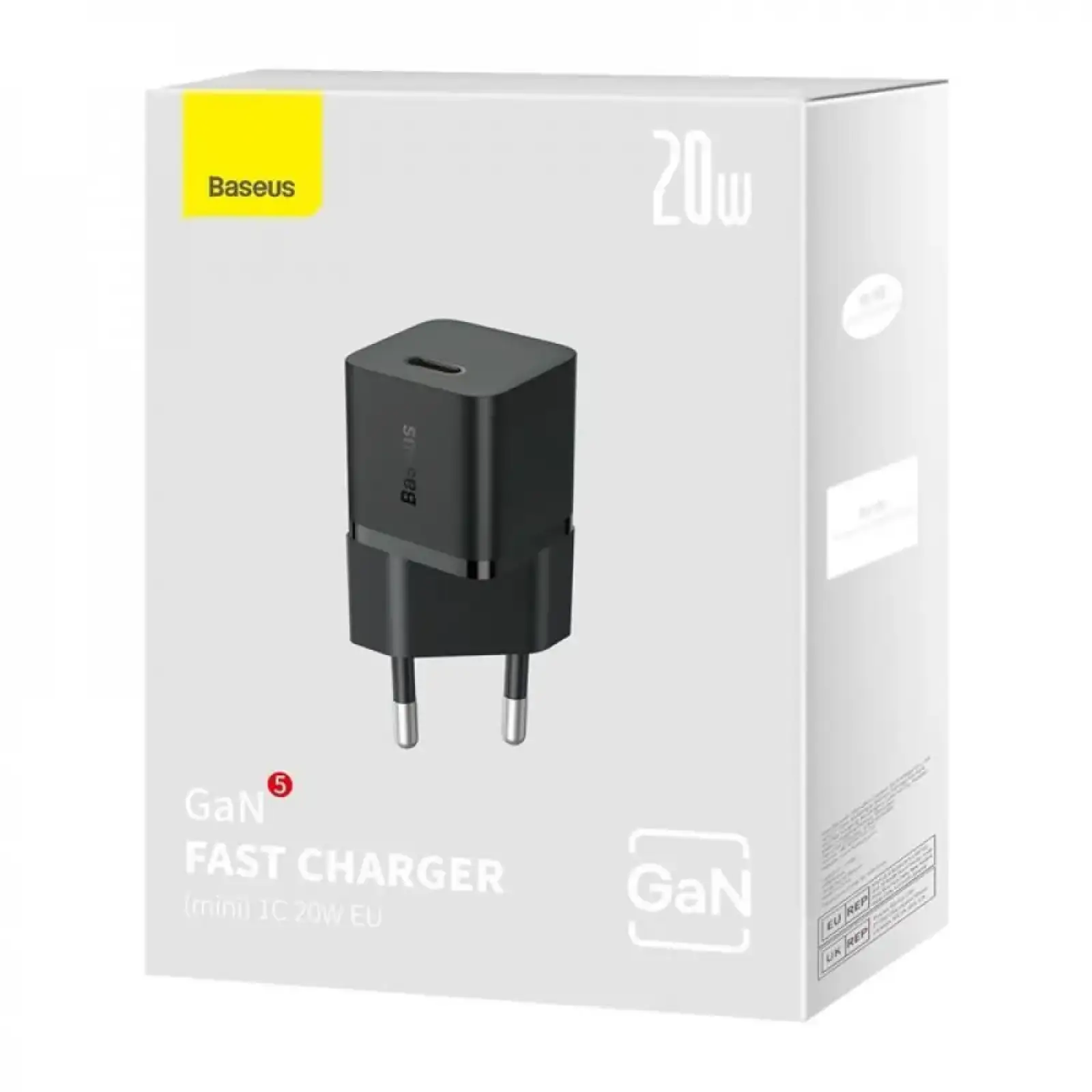 МЗП Baseus GaN5 Mini Fast Charger 20W (Type-C) black