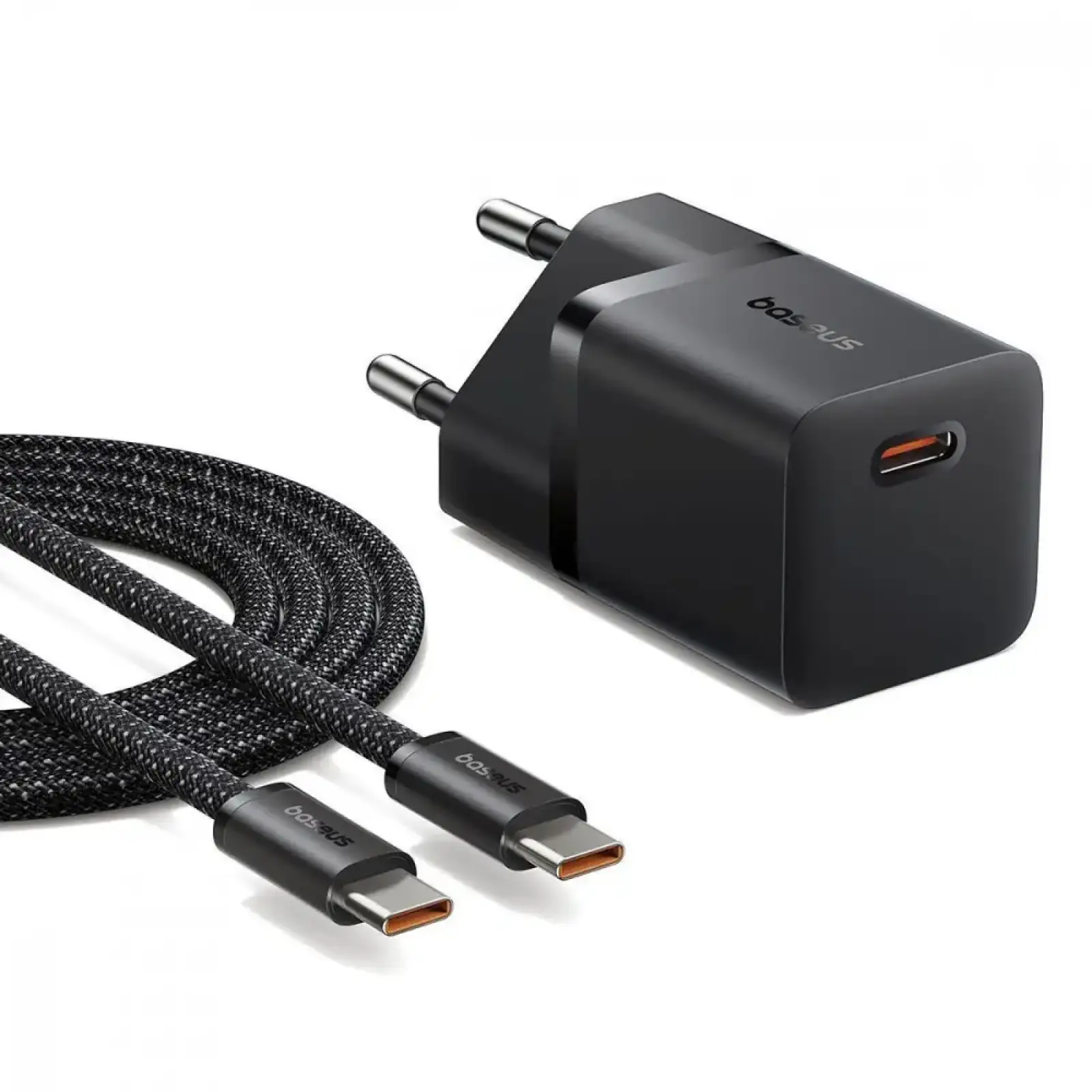 МЗП Baseus GaN5 Mini Fast Charger 25W ( Type-C ) + КабельType-C to Type-C 100W (1m) black