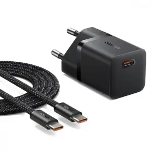 МЗП Baseus GaN5 Mini Fast Charger 25W ( Type-C ) + КабельType-C to Type-C 100W (1m) black