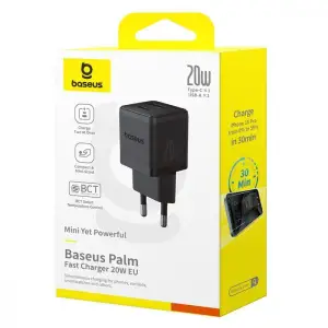 СЗУ Baseus Palm Fast Charger 20W (Type-C + USB) black