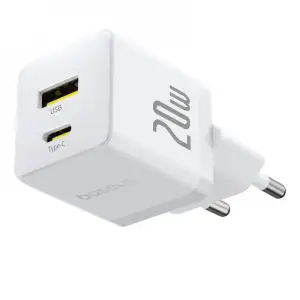 МЗП Baseus Palm Fast Charger 20W (Type-C + USB) 20W + Кабель Type-C to Type-C 60W (1m) black