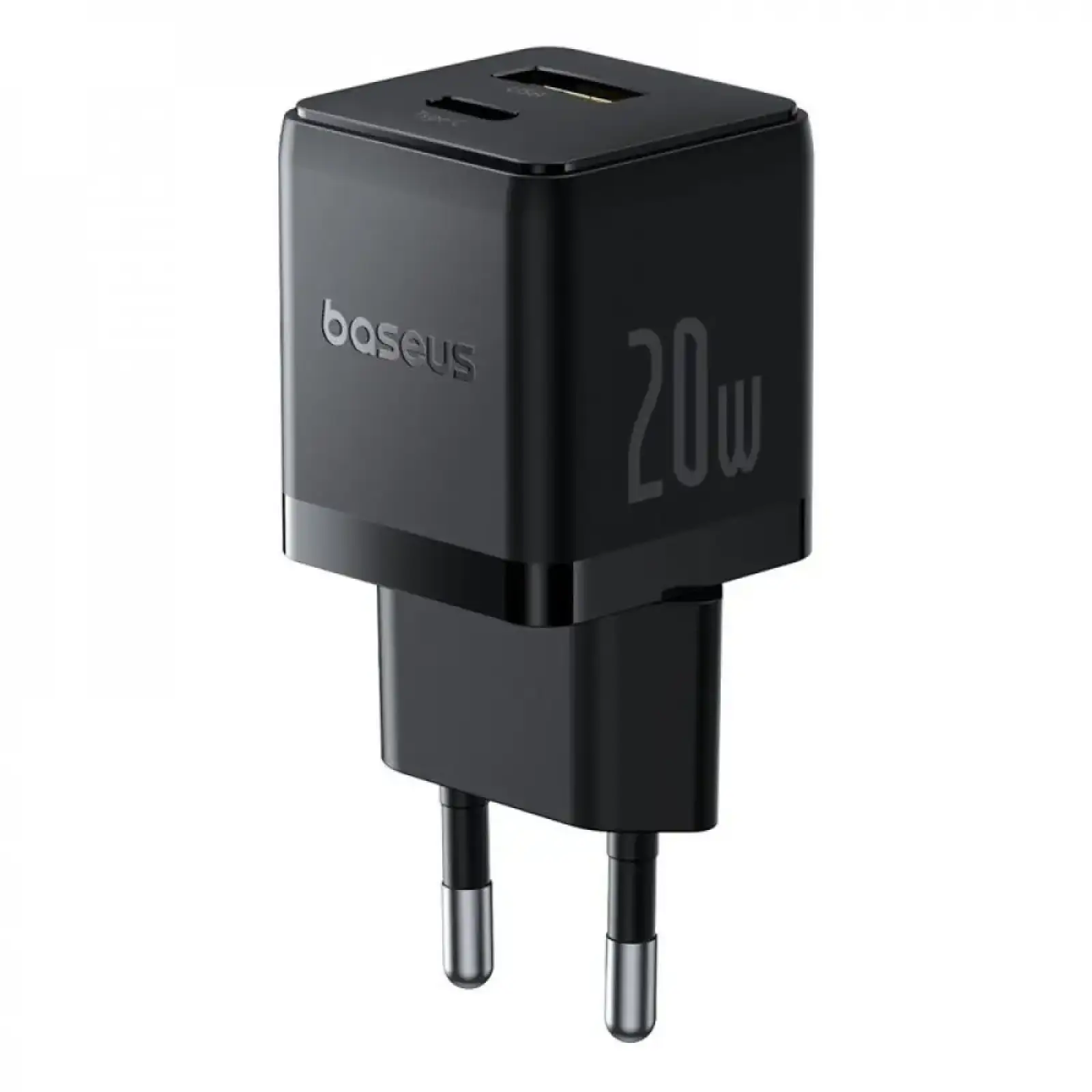 МЗП Baseus Palm Fast Charger 20W (Type-C + USB) 20W + Кабель Type-C to Type-C 60W (1m) black