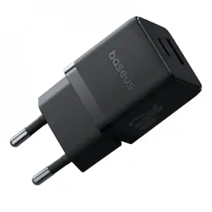 МЗП Baseus Palm Fast Charger 20W (Type-C + USB) 20W + Кабель Type-C to Type-C 60W (1m) black