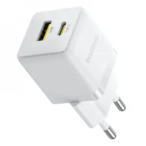 МЗП Baseus Palm Fast Charger 20W (Type-C + USB) 20W + Кабель Type-C to Type-C 60W (1m) white
