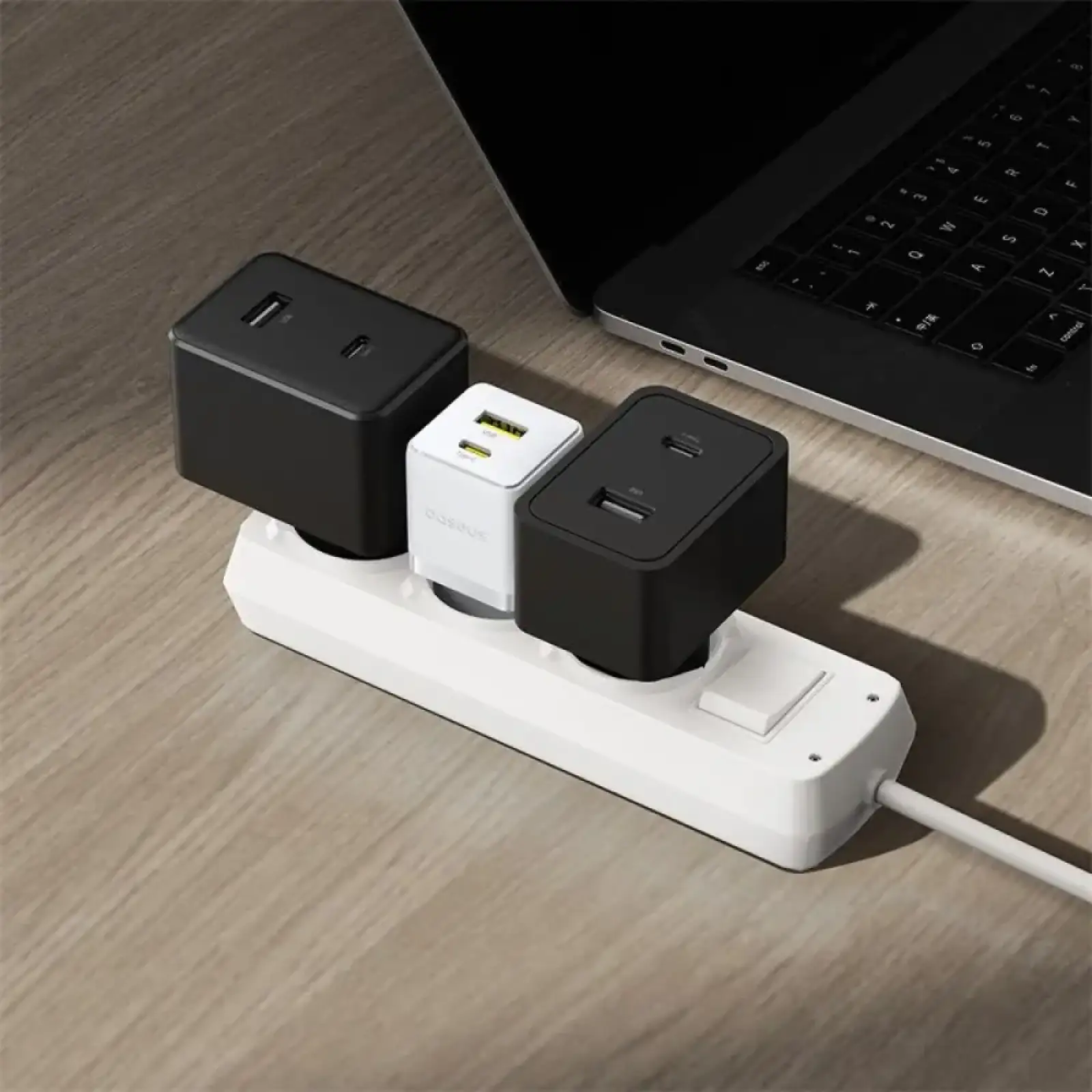 МЗП Baseus Palm Fast Charger 20W (Type-C + USB) 20W + Кабель Type-C to Type-C 60W (1m) white