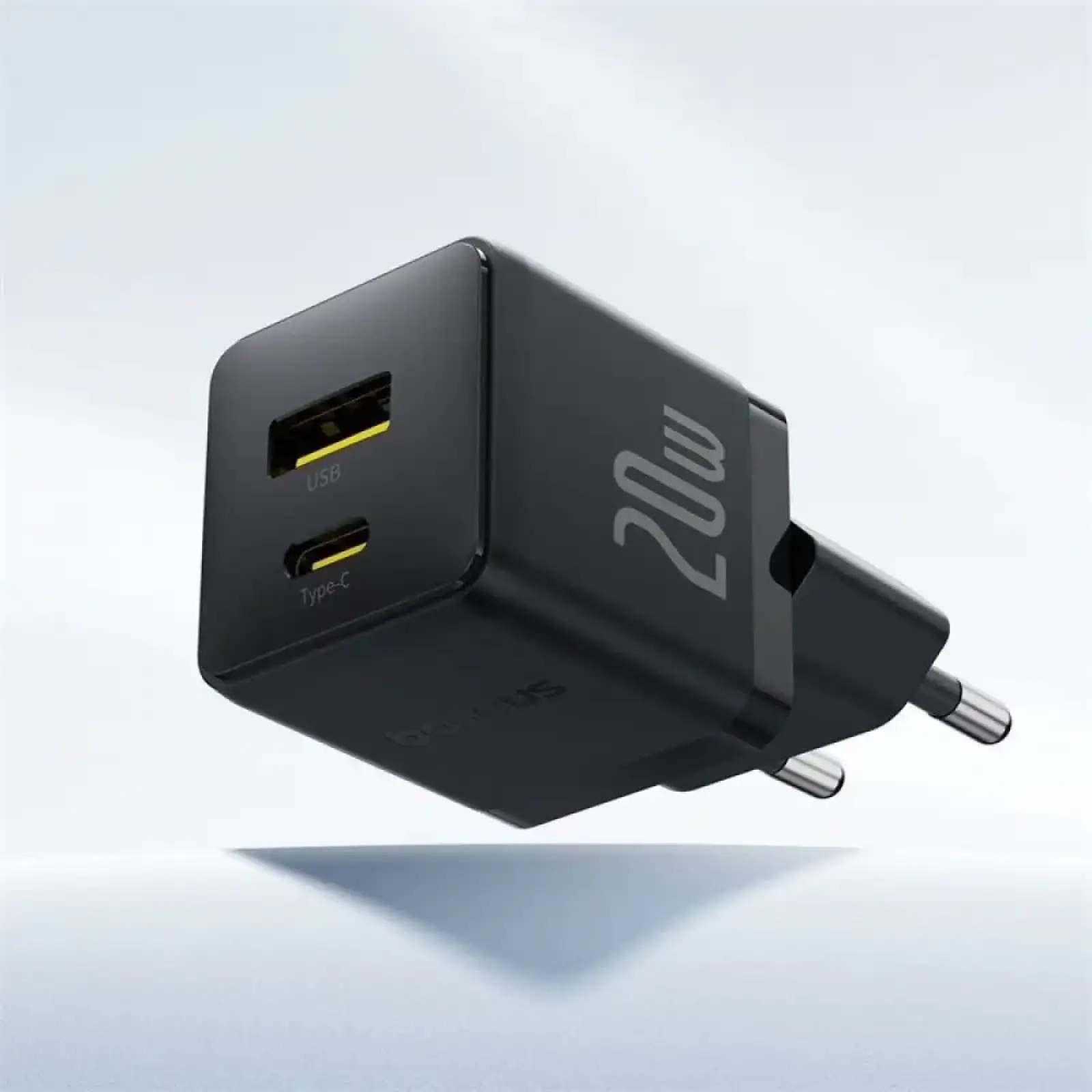 МЗП Baseus Palm Fast Charger 20W (Type-C + USB) 20W + Кабель Type-C to Type-C 60W (1m) white