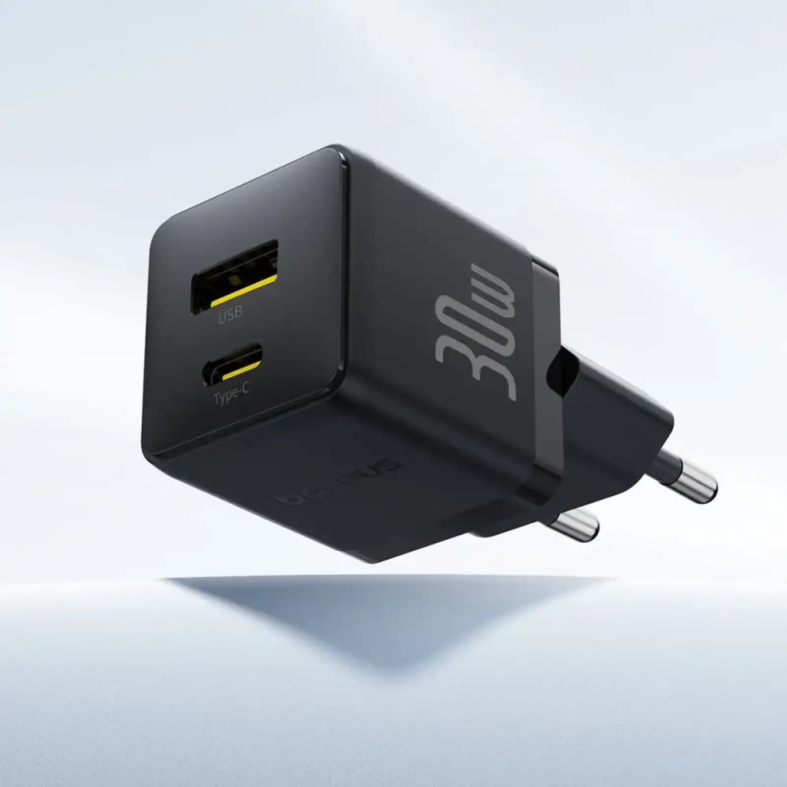 МЗП Baseus Palm Fast Charger 30W (Type-C + USB) 30W + Кабель Type-C to Type-C 60W (1m) black