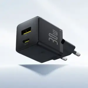 МЗП Baseus Palm Fast Charger 30W (Type-C + USB) 30W + Кабель Type-C to Type-C 60W (1m) black