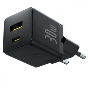 МЗП Baseus Palm Fast Charger 30W (Type-C + USB) 30W + Кабель Type-C to Type-C 60W (1m) white