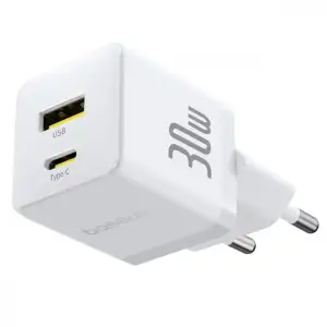 МЗП Baseus Palm Fast Charger 30W (Type-C + USB) white