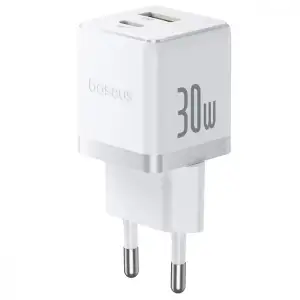 МЗП Baseus Palm Fast Charger 30W (Type-C + USB) white