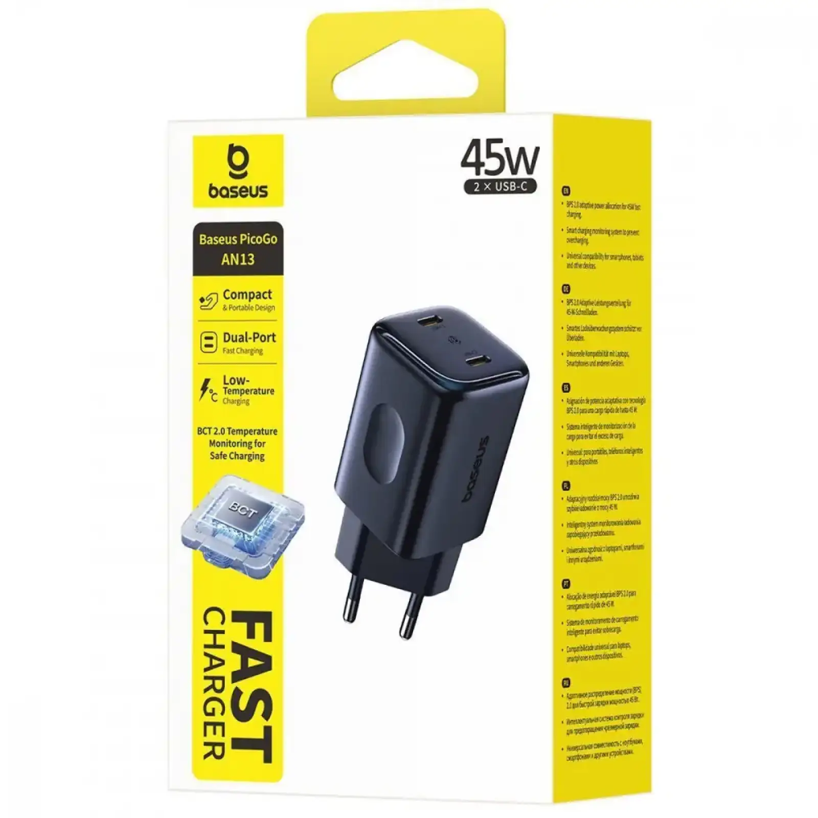 СЗУ Baseus PicoGo AN13 45W (Type-C to Type-C) black