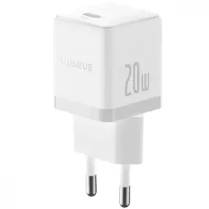 МЗП Baseus Palm Fast Charger 20W (Type-C) + Кабель Type-C to Lightning 20W (1m) white