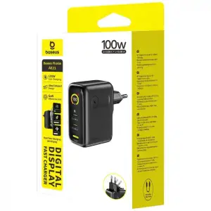 СЗУ Baseus PicoGo AE21 100W (2Type-C + USB) + Кабель Type-C to Type-C 100W (1.5m) black