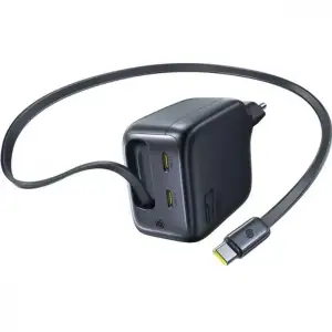 МЗП Baseus EnerCore CJ11 Fast Charger with Retractable Cable 67W (3 Type-C) black