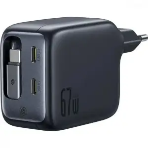МЗП Baseus EnerCore CJ11 Fast Charger with Retractable Cable 67W (3 Type-C) black