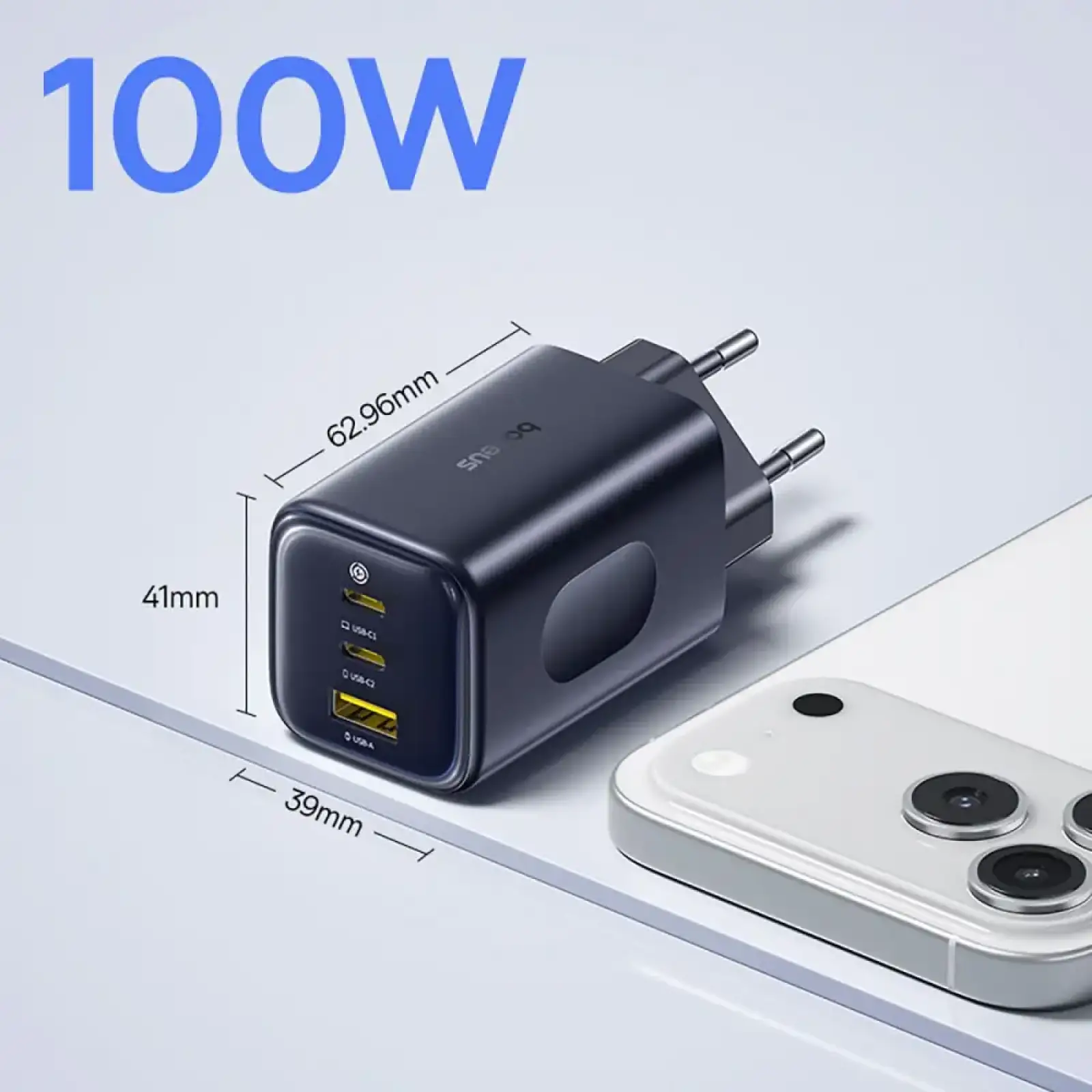 СЗУ Baseus PicoGo AE11 100W (2Type-C + USB) black