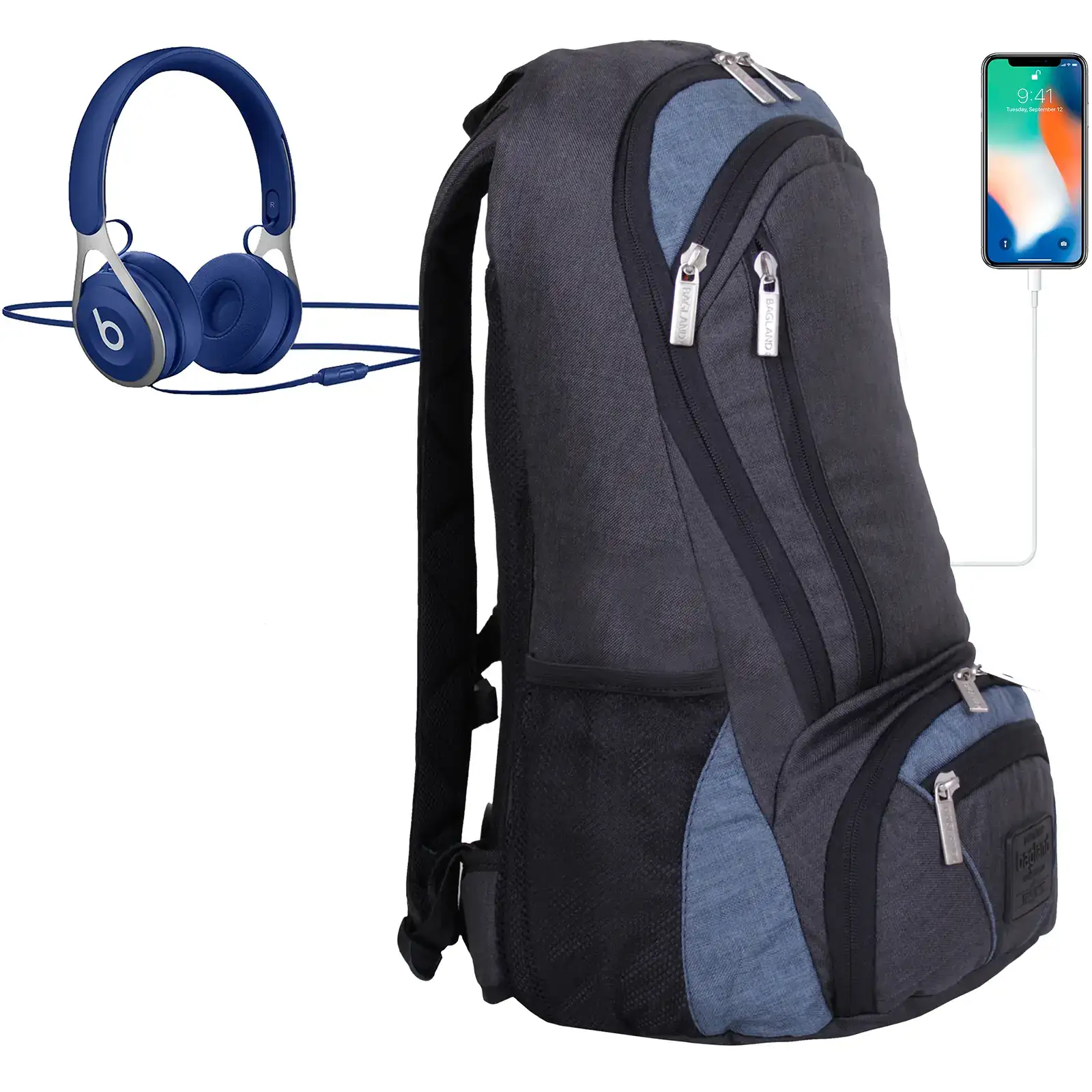 Рюкзак для ноутбука Bagland Granite 23 л. чорний/сірий (0012069) UA