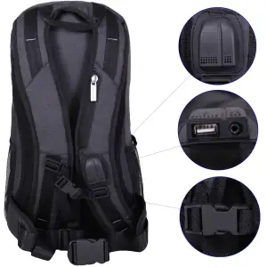 Рюкзак для ноутбука Bagland Granite 23 л. чорний/сірий (0012069) UA