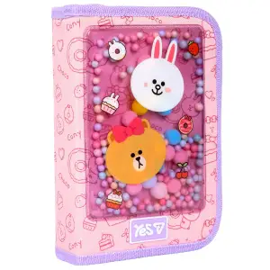 Пенал твердий Yes одинарний з клапаном Line Friends Always Together HP-03