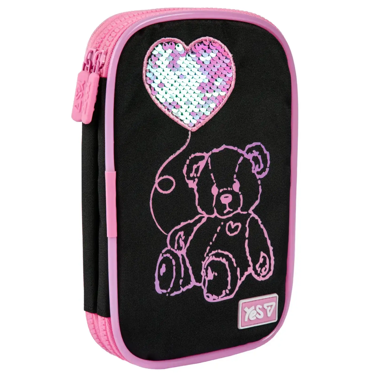 Пенал мягкий Yes с LED Pink Bear PH-35