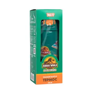 Термос Yes Jurassic World.Kids 400 мл с запасной трубочкой и щеточкой