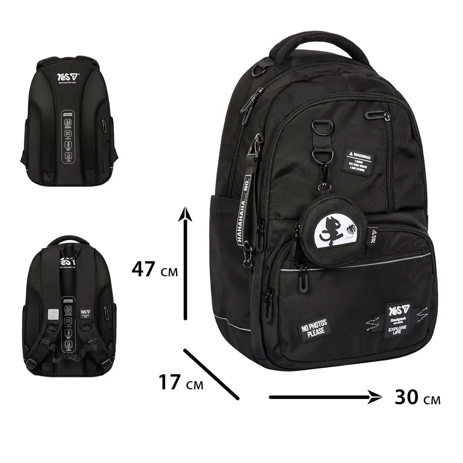 Рюкзак школьный Yes Black Cat TS-50L
