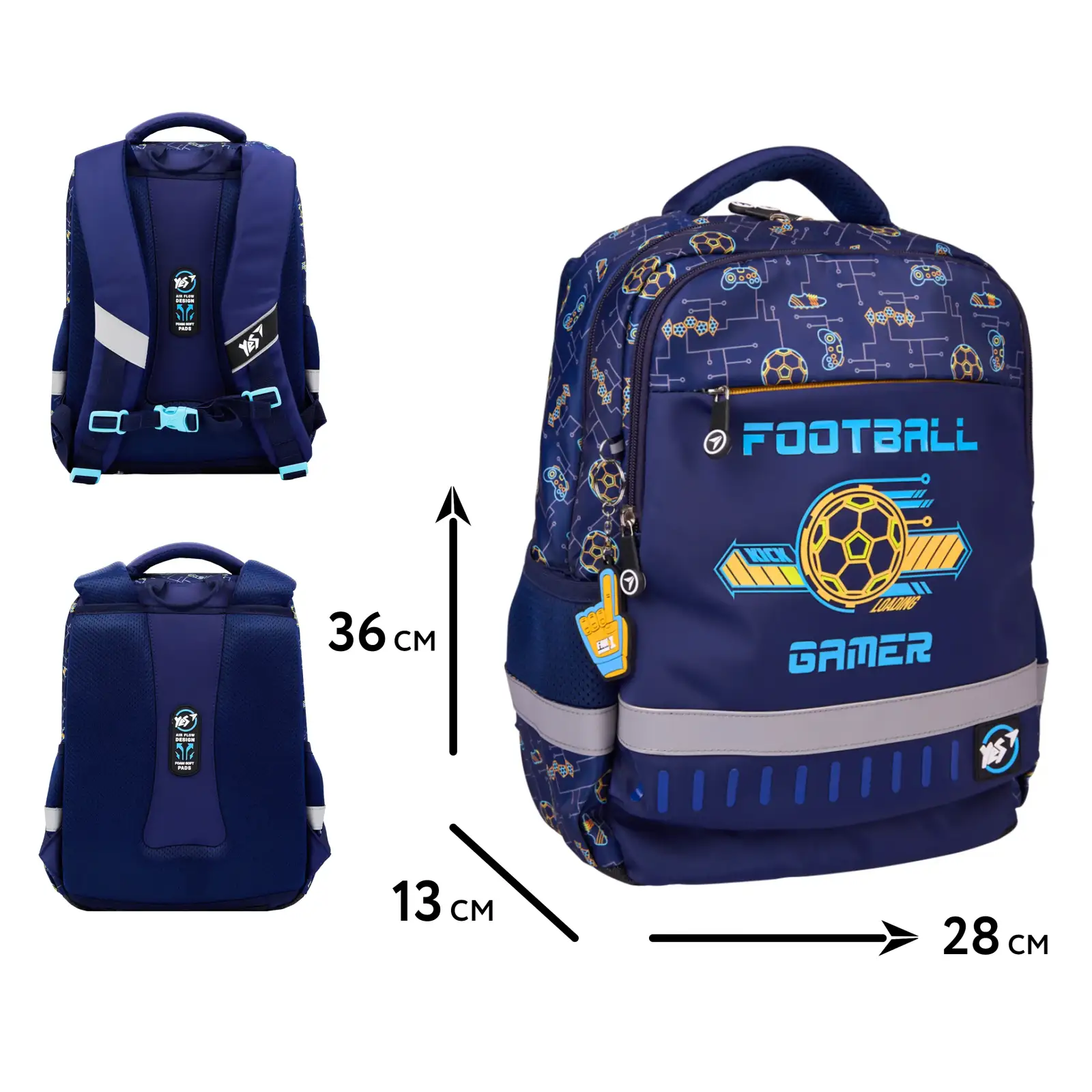Рюкзак шкільний YES Football Gamer S-52 Ergo
