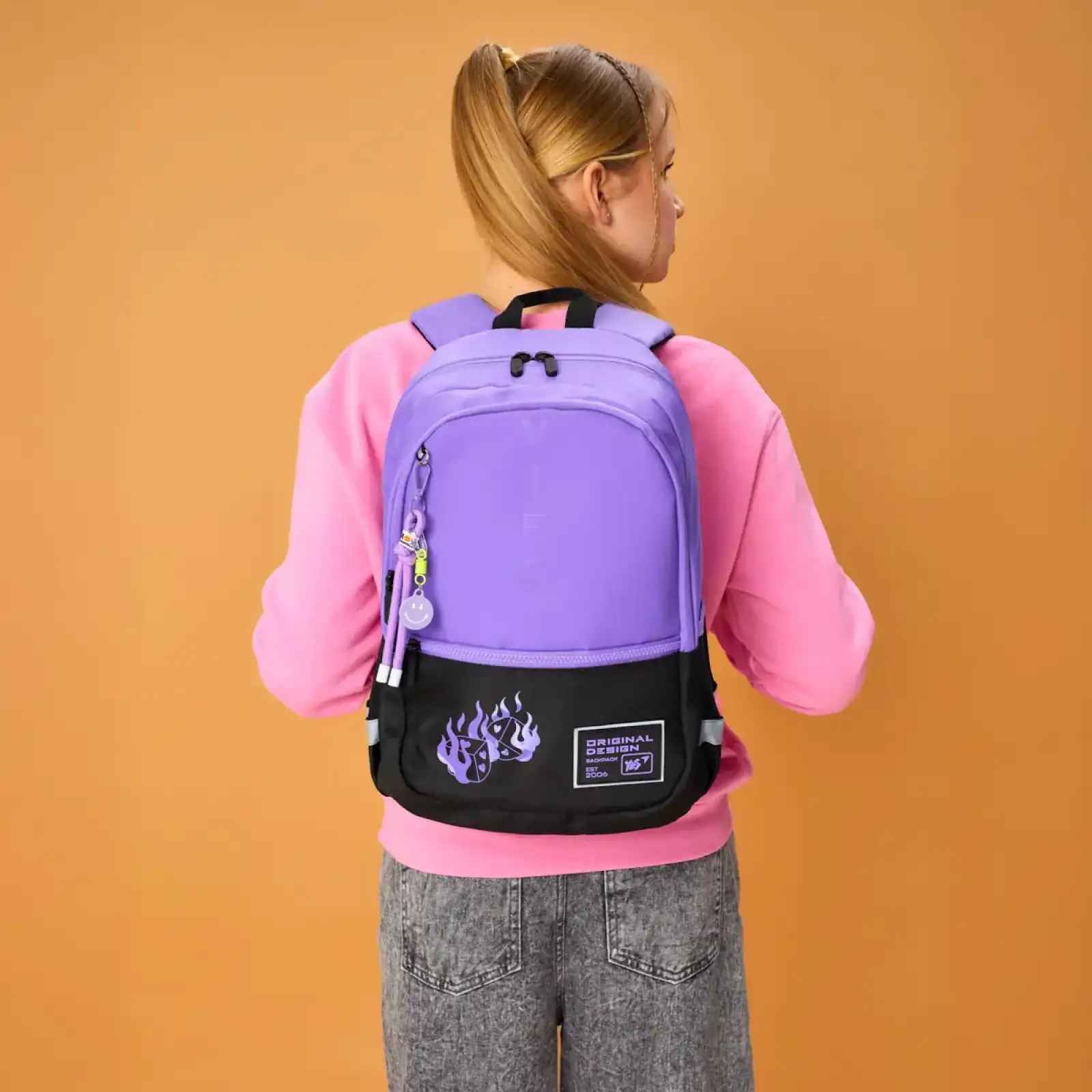 Рюкзак YES Lilac Cubes T-113