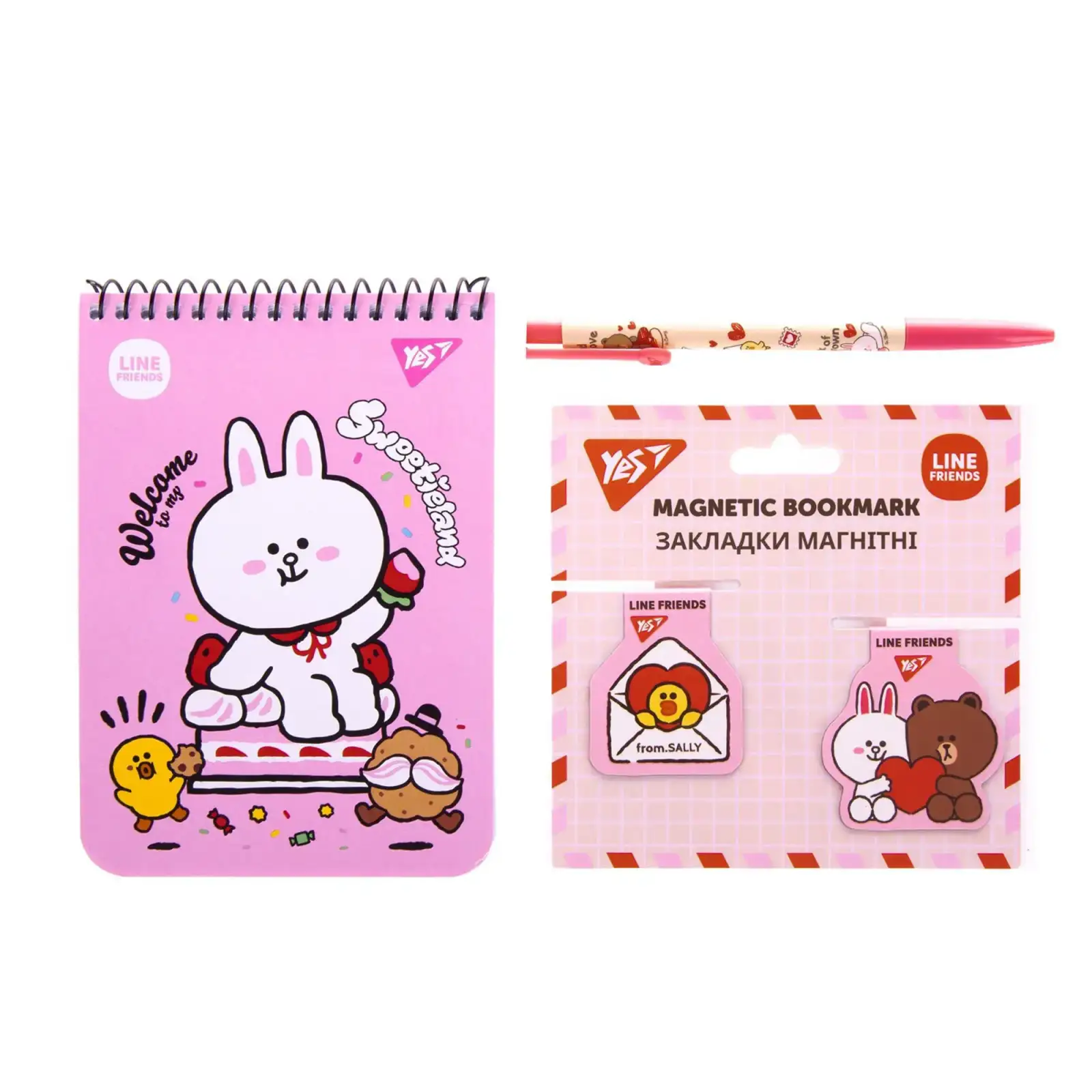 Набір канцелярії № 2 Yes Line Friends 3 предмети
