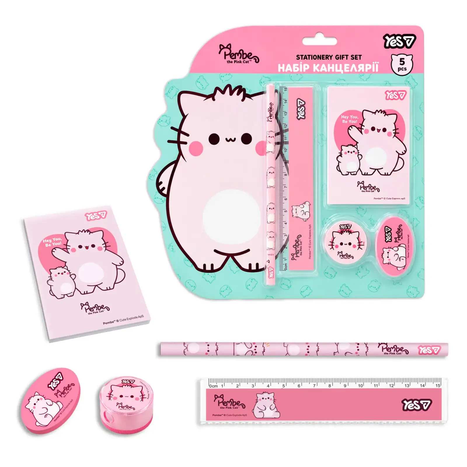 Набор канцелярии ТМ Yes Pembe the Cat friends 5 предметов