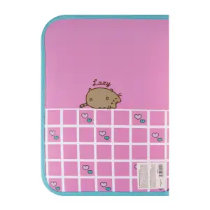 Папка факультативна пластикова Yes Pusheen Hearts А4 на блискавці з кишенею