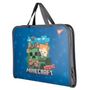 Папка-портфель Yes Minecraft Alex FC на молнии с тканевыми ручками