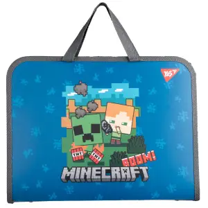 Папка-портфель Yes Minecraft Alex FC на блискавці з тканинними ручками