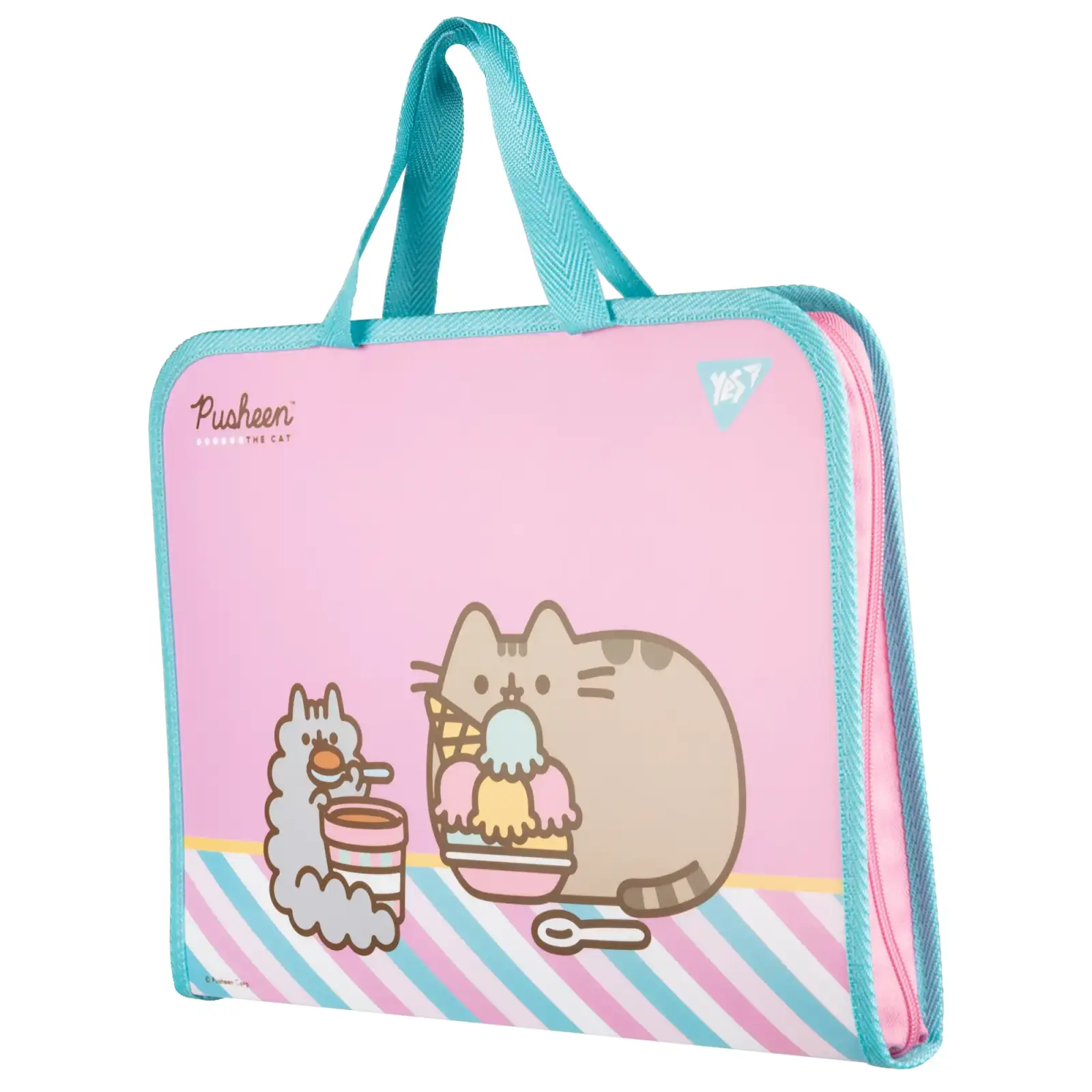 Папка-портфель Yes Pusheen Stormy FC на молнии с тканевыми ручками