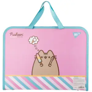 Папка-портфель Yes Pusheen Stormy FC на молнии с тканевыми ручками