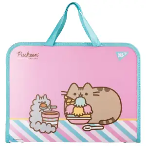 Папка-портфель Yes Pusheen Stormy FC на блискавці з тканинними ручками
