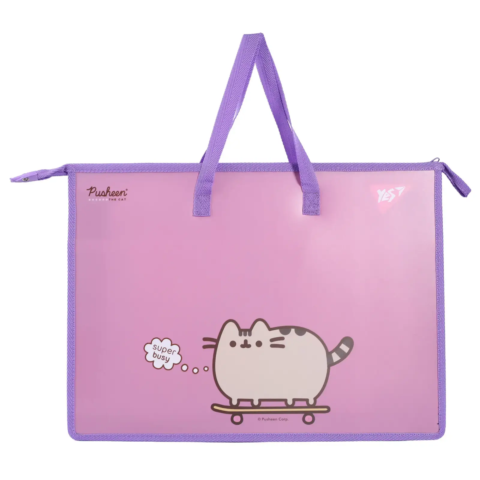 Папка портфель Yes Pusheen А3 з тканинними ручками