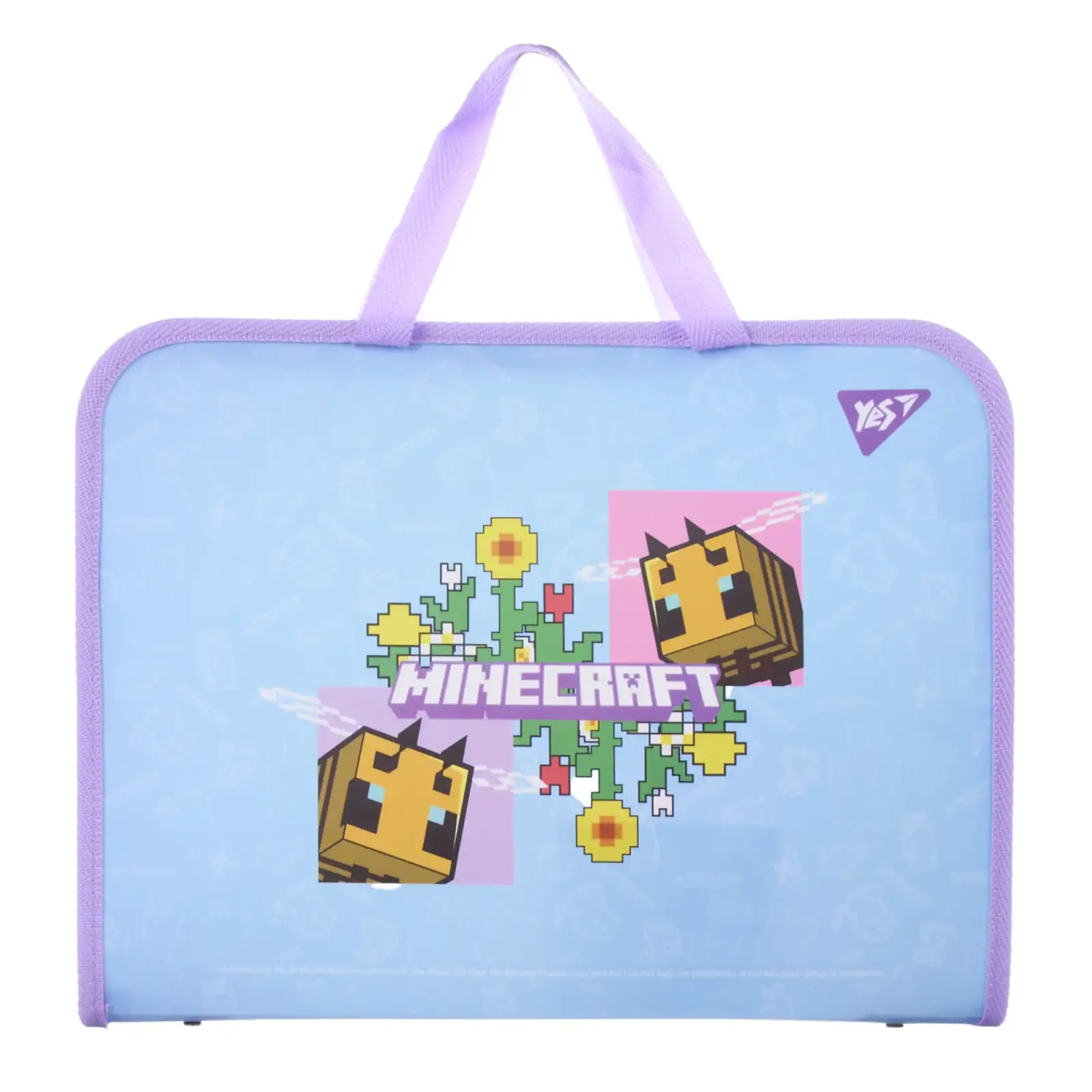 Папка-портфель Yes Minecraft.Spring FC на блискавці з тканинними ручками
