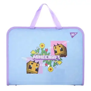 Папка-портфель Yes Minecraft.Spring FC на блискавці з тканинними ручками