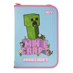 Папка факультативна Yes Minecraft.Spring A4+ пластикова на блискавці з внутр кишенею