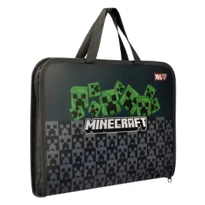 Папка-портфель Yes Minecraft Creepers FC на молнии с тканевыми ручками