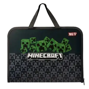 Папка-портфель Yes Minecraft Creepers FC на блискавці з тканинними ручками