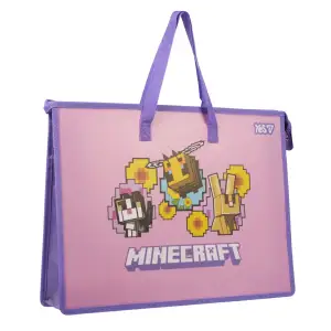 Папка-портфель Yes Minecraft. Bees FC на блискавці з тканинними ручками