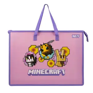 Папка-портфель Yes Minecraft. Bees FC на блискавці з тканинними ручками